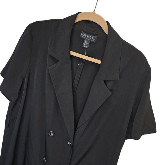 Forever 21 Plus Women's 2X Black Double-Breasted Short Sleeve Blazer Dress - Picture 4 of 14